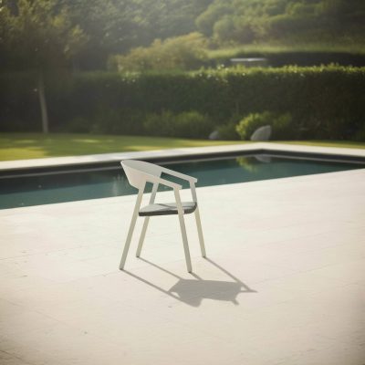 Fauteuil repas de jardin en aluminium (lot de 2) - LARA
