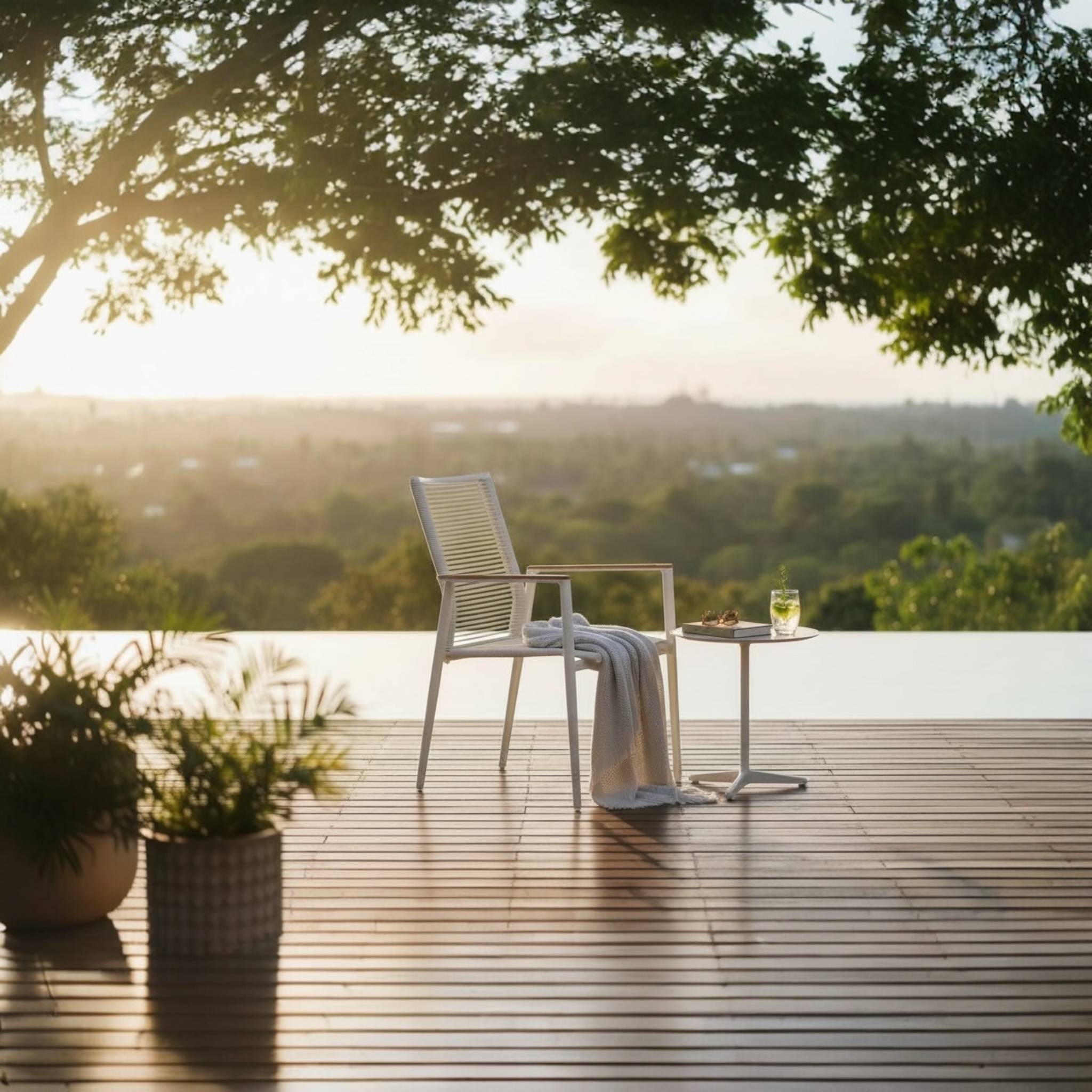 Chaise repas jardin empilable en aluminium ( lot de 2) - VÉNUS