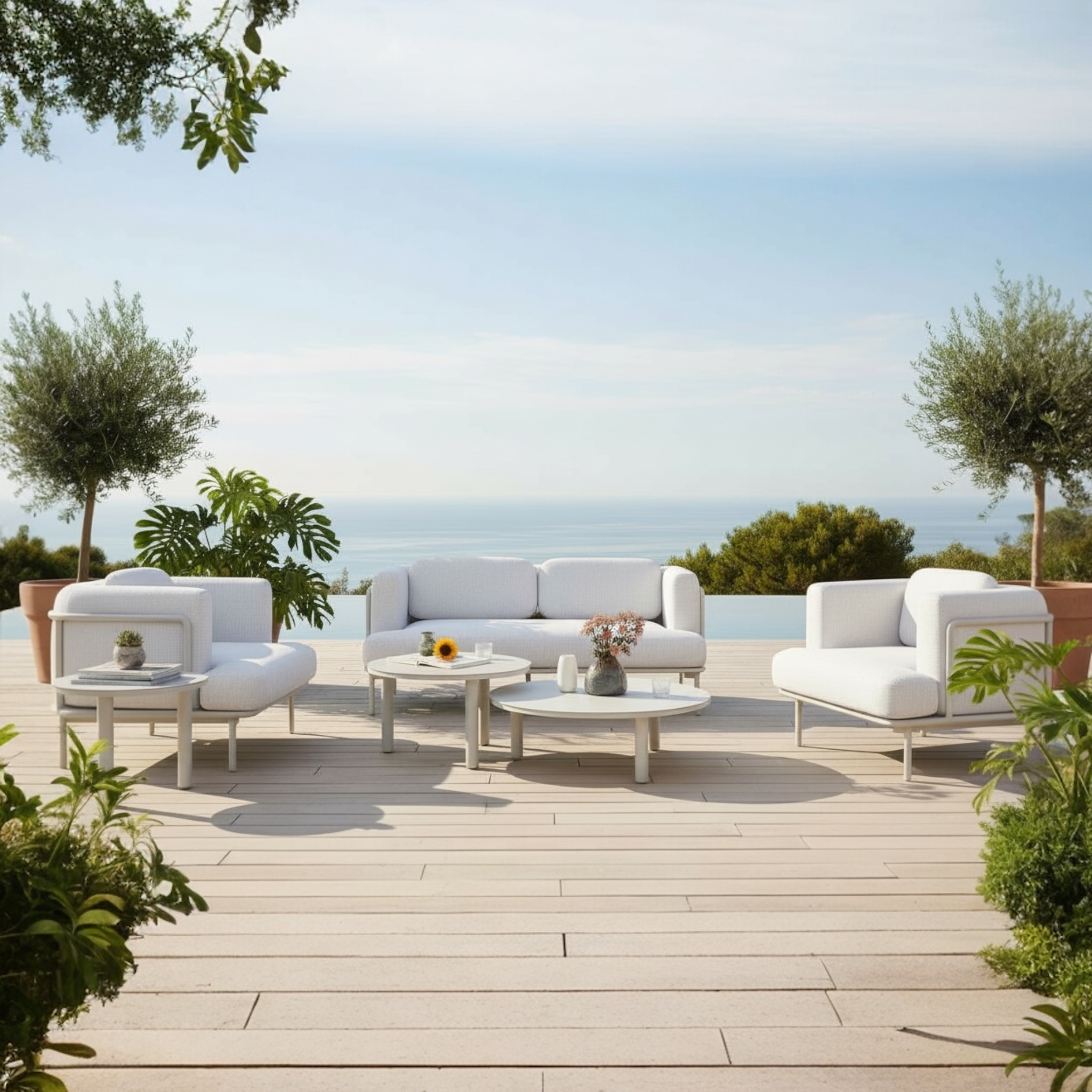 Canapé de jardin extérieur moderne aluminium - FLORA
