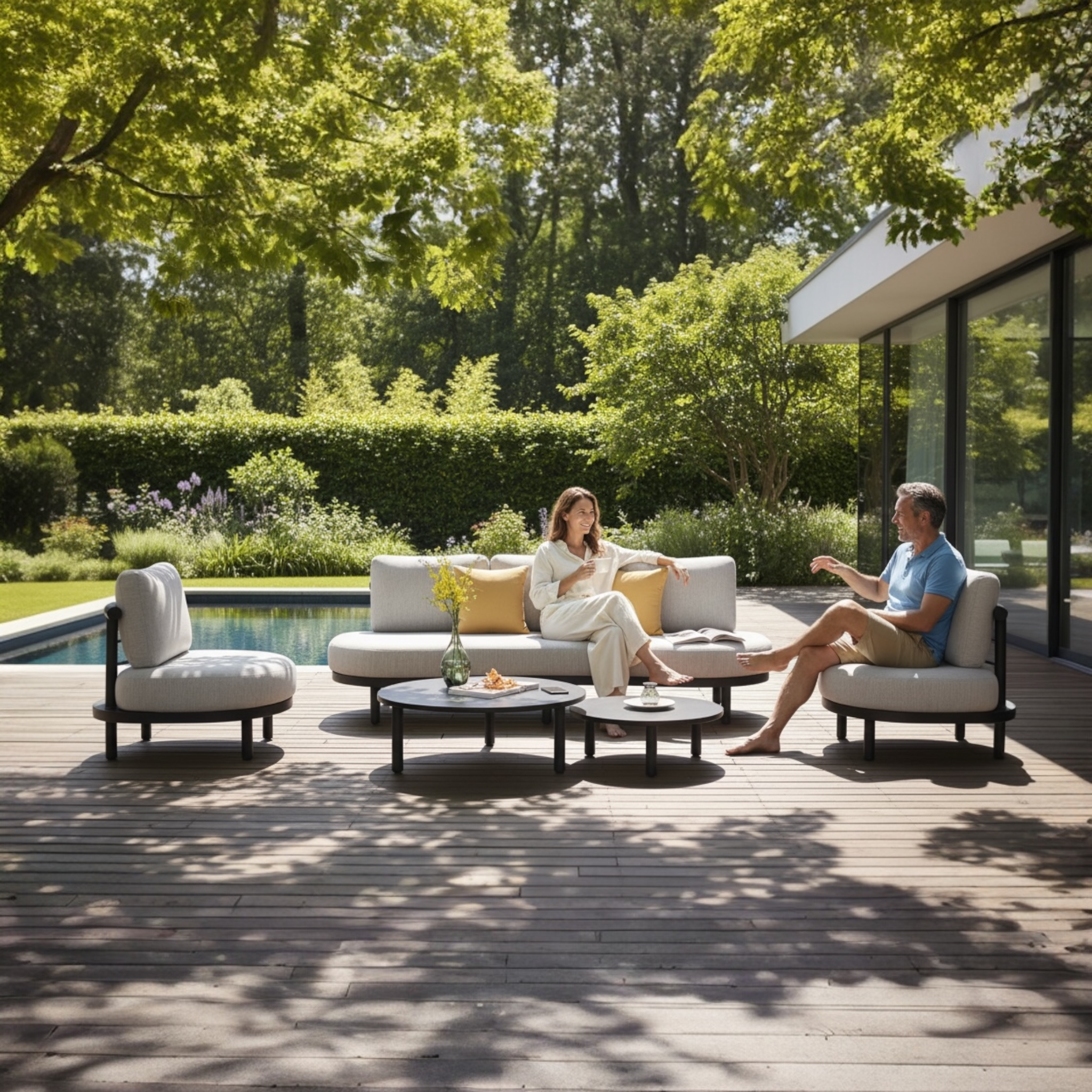 Canapé de jardin extérieur design aluminium - AMBRE