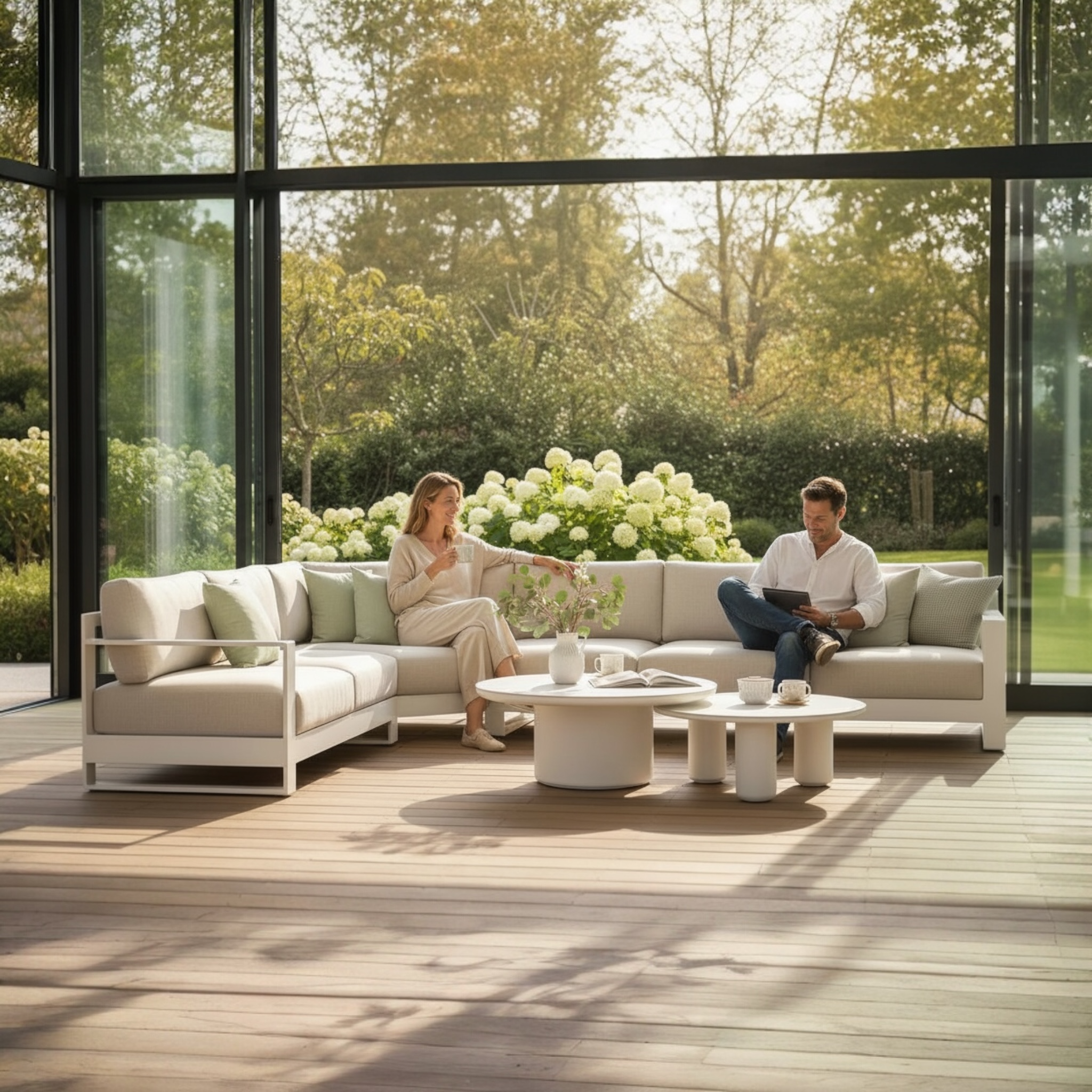 Salon de jardin design modulable aluminium haut de gamme - IRIS COSY