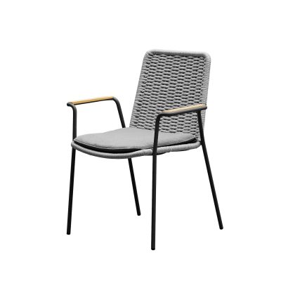 Chaise de terrasse en aluminium et en corde beige (lot de 4) - SARRAN
