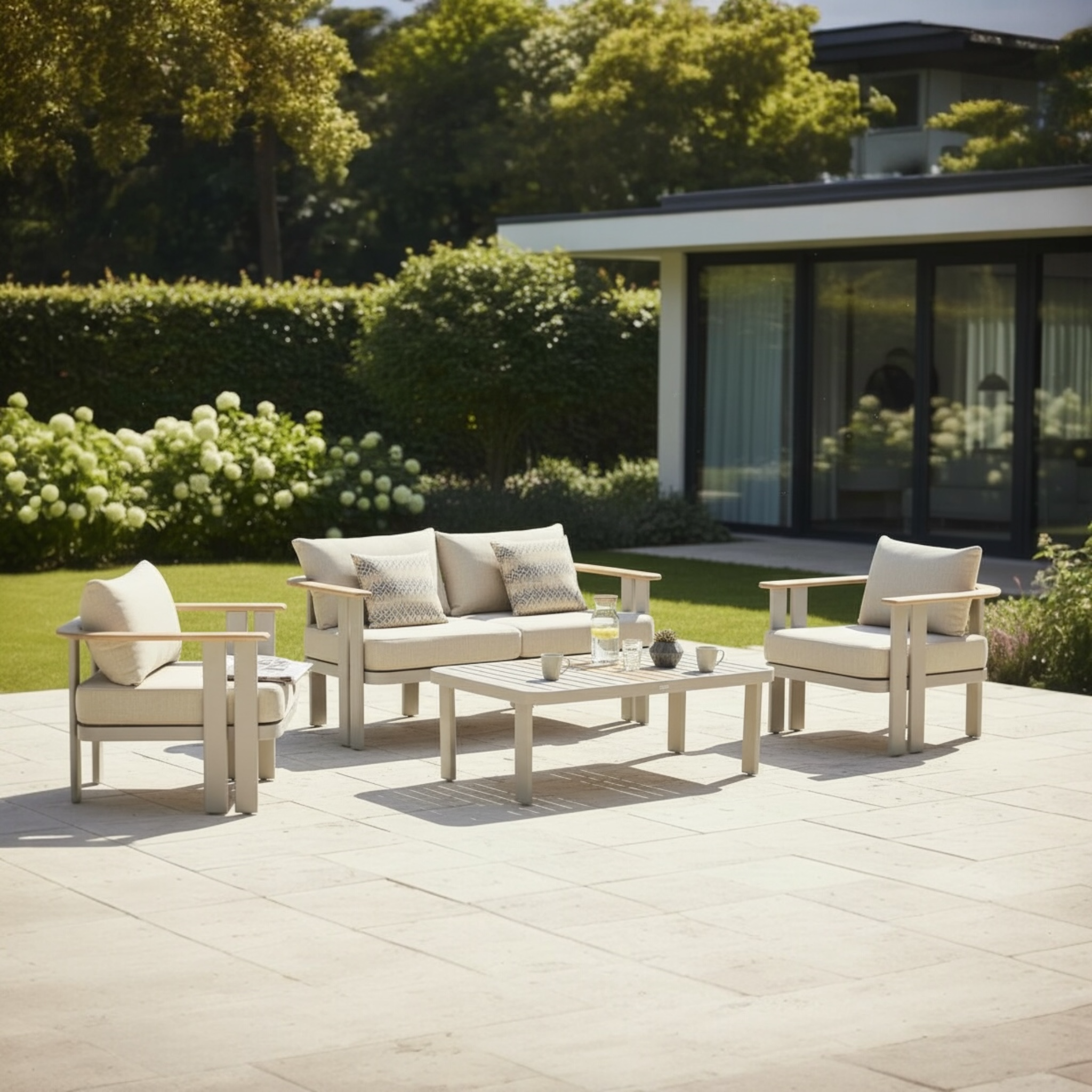 Salon de jardin en aluminium haut de gamme - ELON 4 places