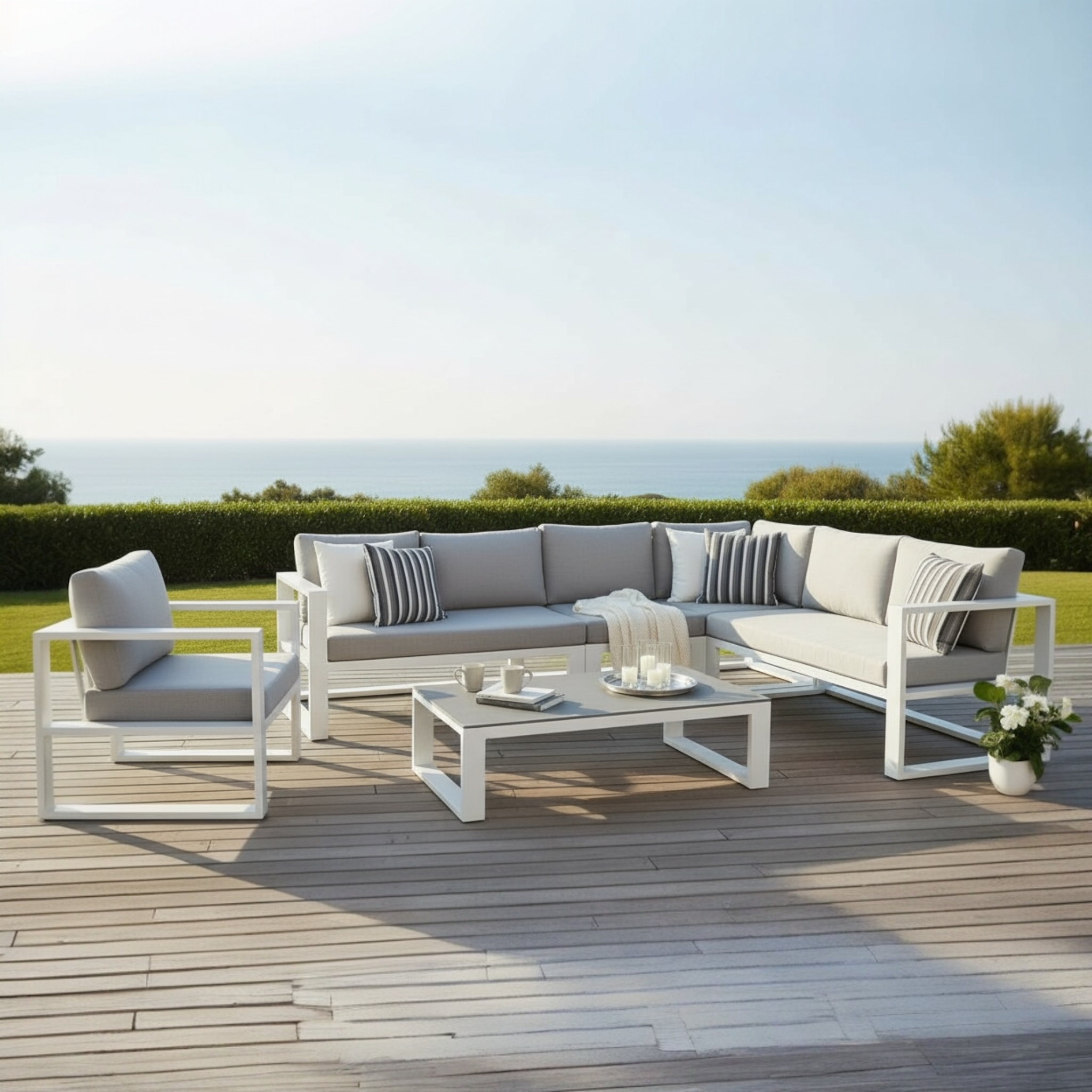 Salon de jardin modulable aluminium haut de gamme - BELLY