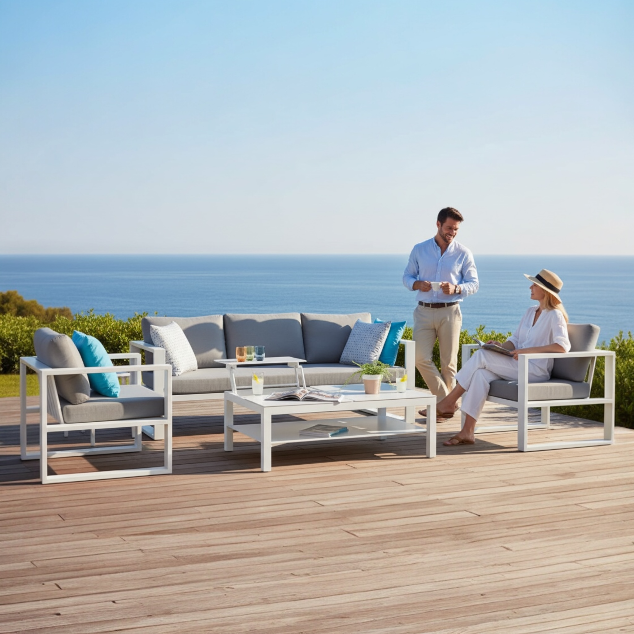 Salon de jardin en aluminium 5 places - JELLY