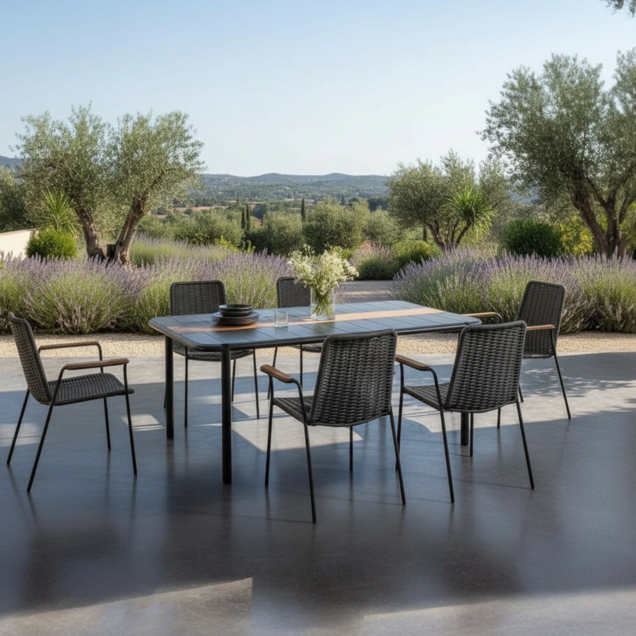 Table repas extérieur en aluminium - SARRAN NOIR