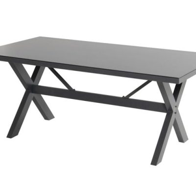 Table de jardin en aluminium et verre céramique